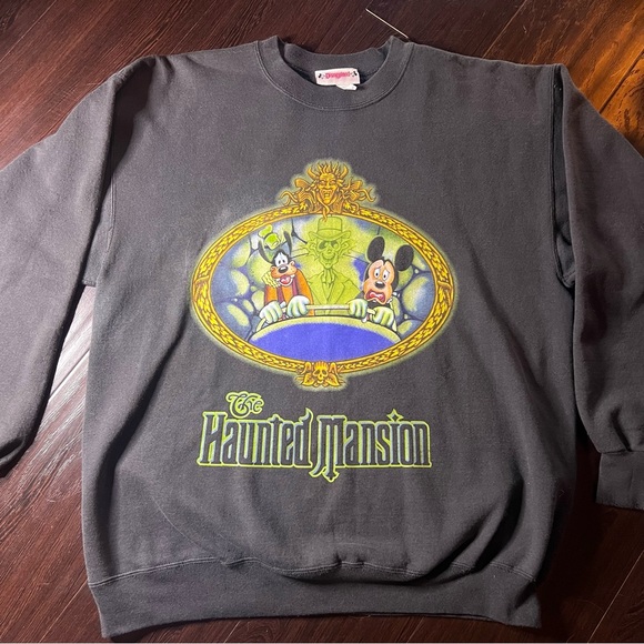 Disney Other - Disney Haunted Mansion Vintage RARE Crewneck Sweater - Black Large Glow in Dark